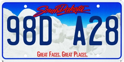 SD license plate 98DA28