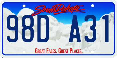 SD license plate 98DA31