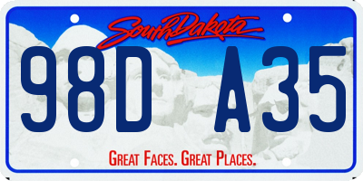 SD license plate 98DA35