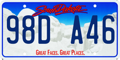 SD license plate 98DA46