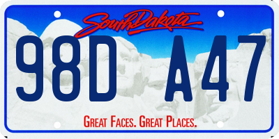 SD license plate 98DA47