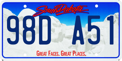 SD license plate 98DA51