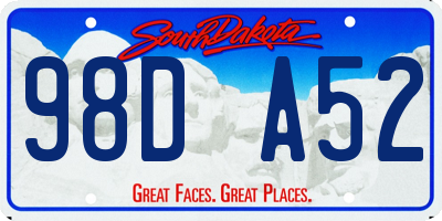 SD license plate 98DA52