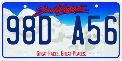 SD license plate 98DA56