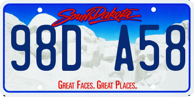 SD license plate 98DA58