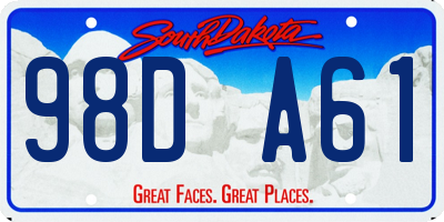 SD license plate 98DA61