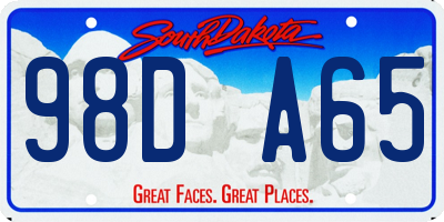 SD license plate 98DA65