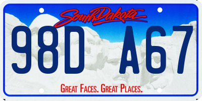 SD license plate 98DA67