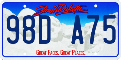 SD license plate 98DA75