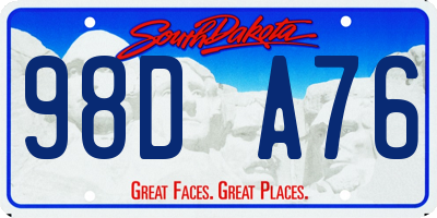SD license plate 98DA76