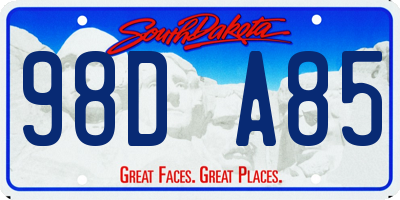 SD license plate 98DA85
