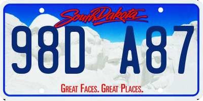 SD license plate 98DA87