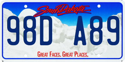 SD license plate 98DA89