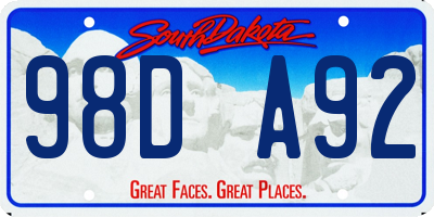 SD license plate 98DA92