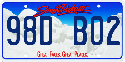 SD license plate 98DB02