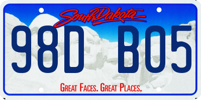 SD license plate 98DB05