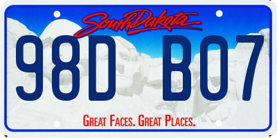 SD license plate 98DB07