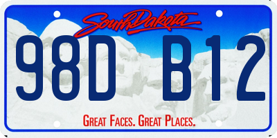 SD license plate 98DB12