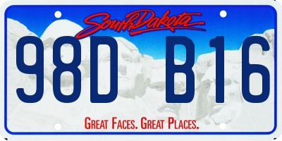SD license plate 98DB16