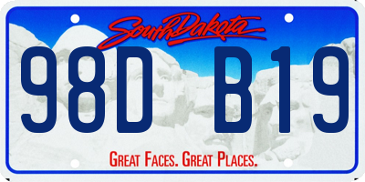 SD license plate 98DB19