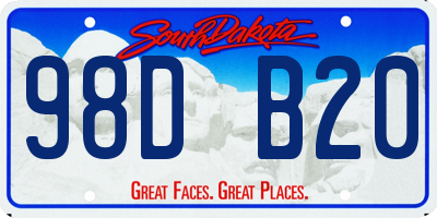 SD license plate 98DB20