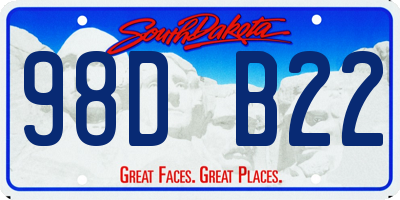 SD license plate 98DB22