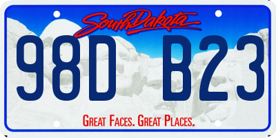SD license plate 98DB23