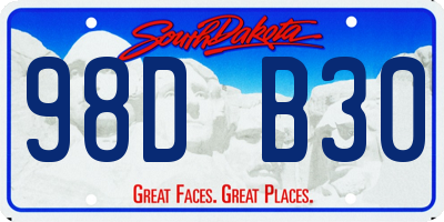 SD license plate 98DB30