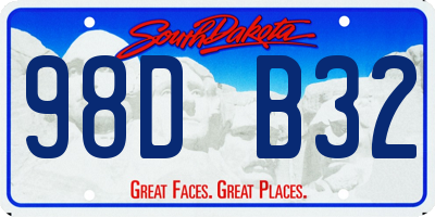 SD license plate 98DB32