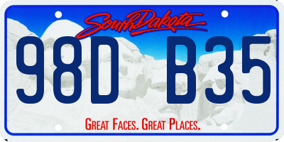 SD license plate 98DB35