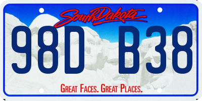 SD license plate 98DB38