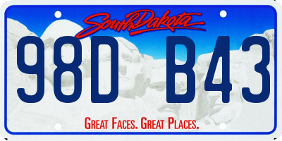 SD license plate 98DB43
