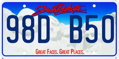 SD license plate 98DB50