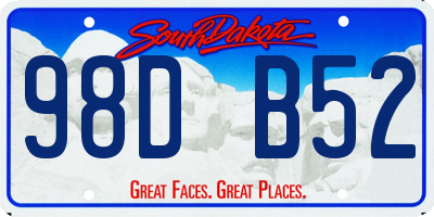 SD license plate 98DB52