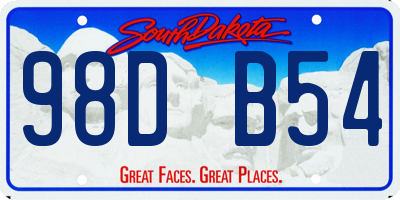 SD license plate 98DB54