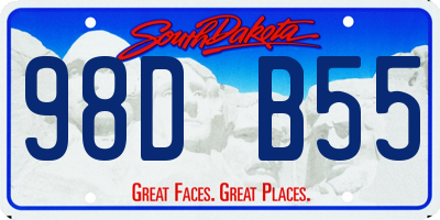 SD license plate 98DB55