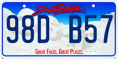 SD license plate 98DB57