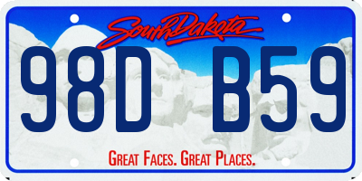 SD license plate 98DB59