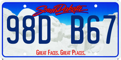 SD license plate 98DB67