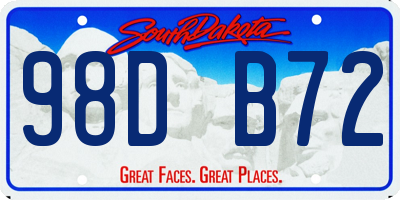 SD license plate 98DB72