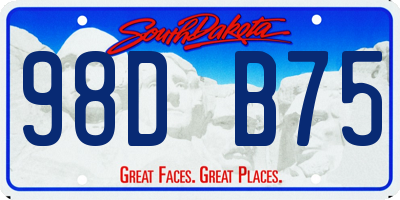 SD license plate 98DB75
