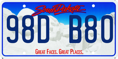 SD license plate 98DB80