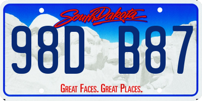 SD license plate 98DB87