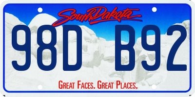 SD license plate 98DB92