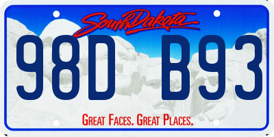 SD license plate 98DB93