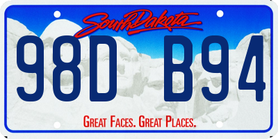 SD license plate 98DB94
