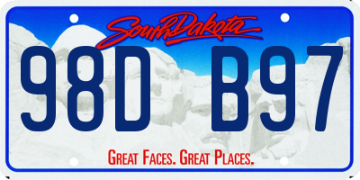 SD license plate 98DB97