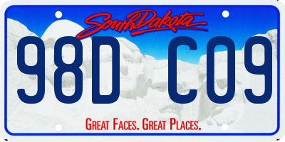 SD license plate 98DC09