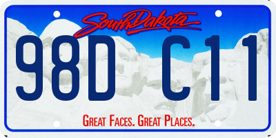 SD license plate 98DC11