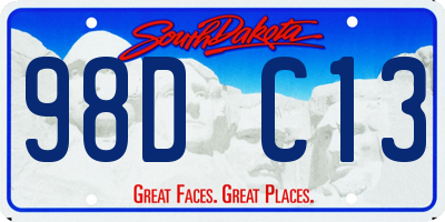 SD license plate 98DC13